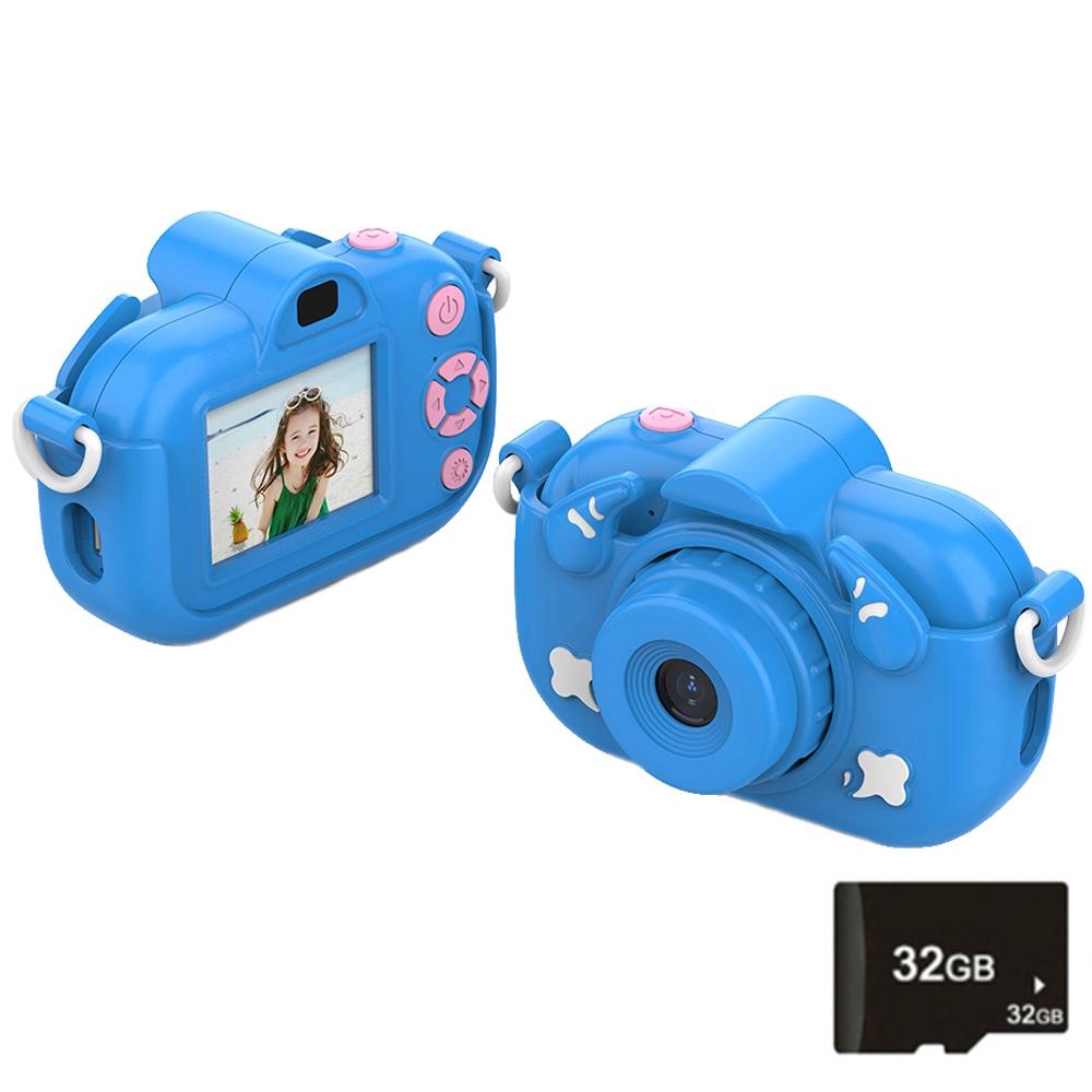 V562-1093305060DBT-219659-00 2.0-Inch 4X Zoom Hd Digital Camera For Kids - Blue - Blue+32G - Image 1
