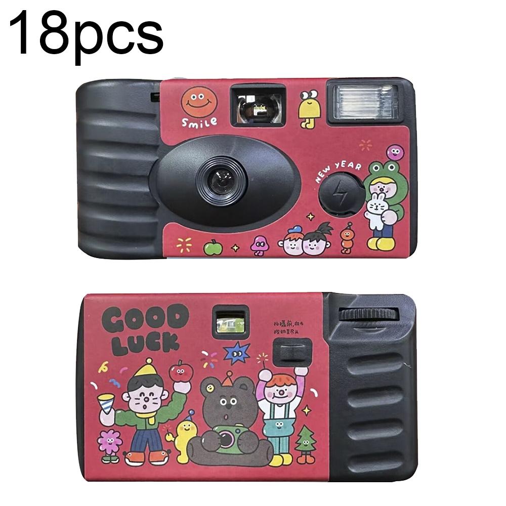 V562-1101743060DBT-202503062125-00 18 Retro Film Camera Stickers - Good Luck Design - Waterproof - Image 1