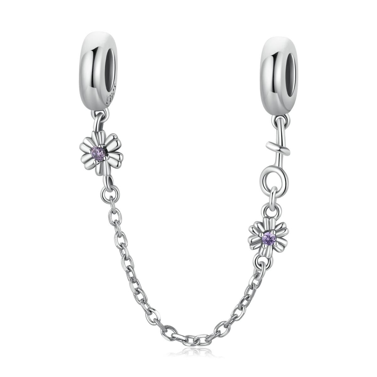 V562-1774200ADE-202504111735-00 925 Sterling Silver Flower Safety Chain For Diy Bracelets & Necklaces - Image 1