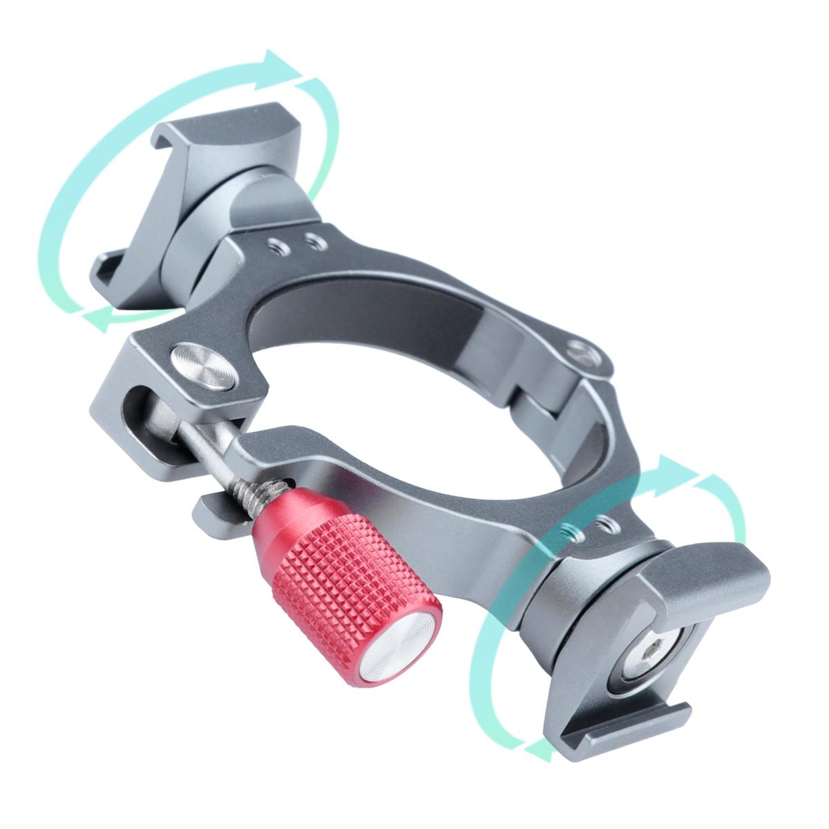 V562-2040POD-202502212140-00 Extension Bracket with Dual Cold Shoe for Dji Om4 / Mobile 3 Stabilizer - Image 1