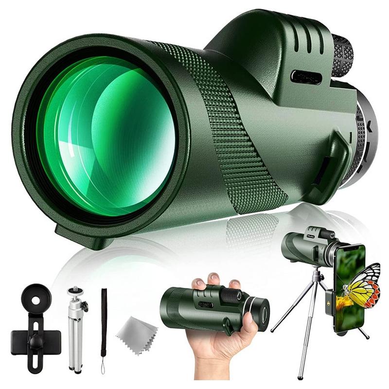 V562-2063252060DBT-202504301328-00 High Power Hd Monocular With Night Vision Clip & Tripod - 40X60 - Image 1