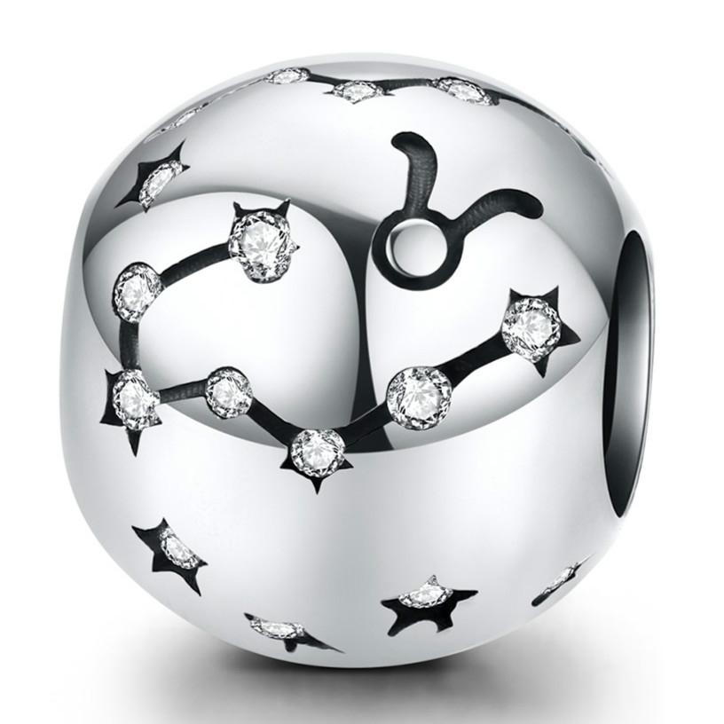 V562-2064676240DBT-202504111532-00 925 Sterling Silver Diy Zodiac Bracelet Beads Taurus Style - Taurus - Image 1