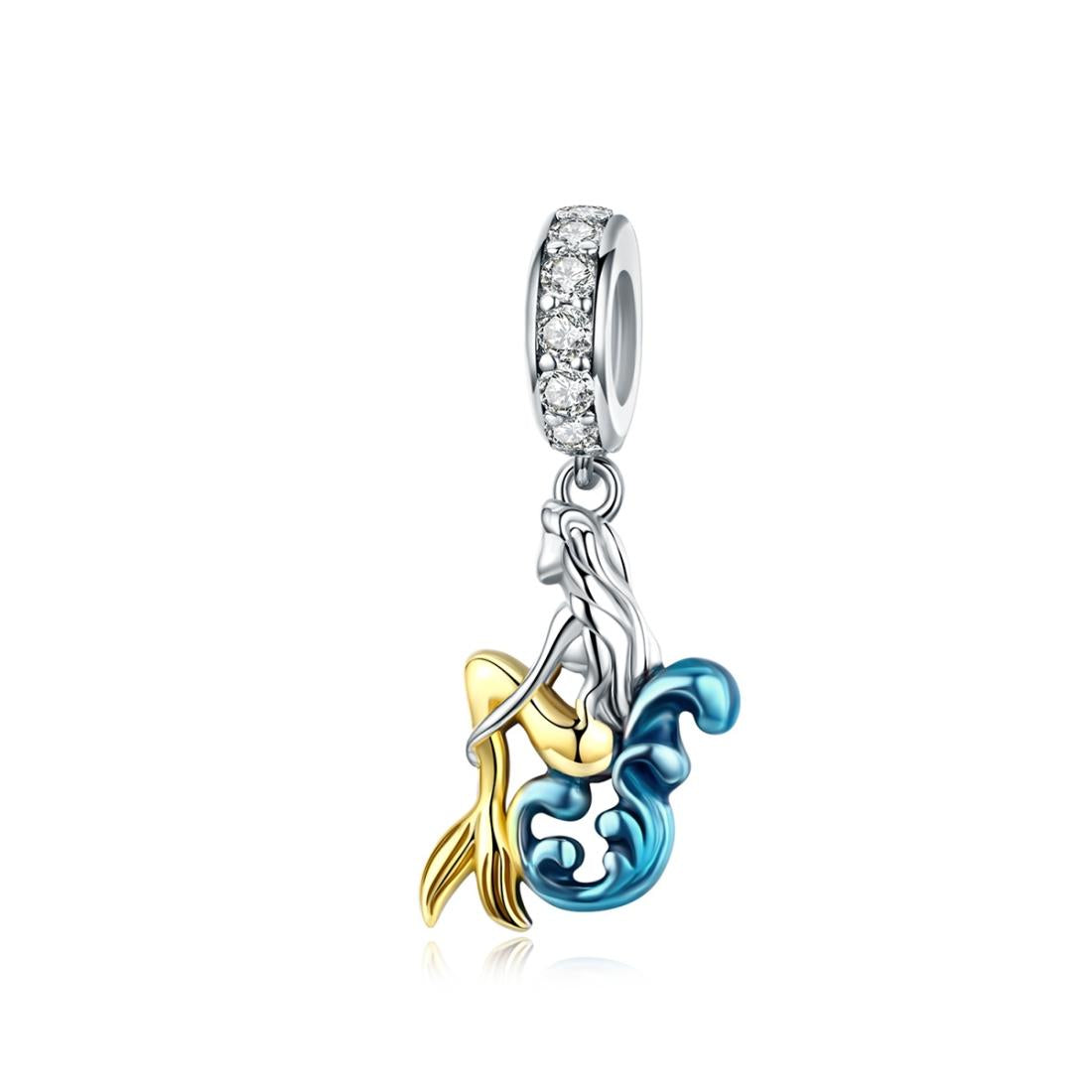 V562-23086240DBT-202504112005-00 925 Sterling Silver Mermaid Charm For Diy Bracelet - Image 1
