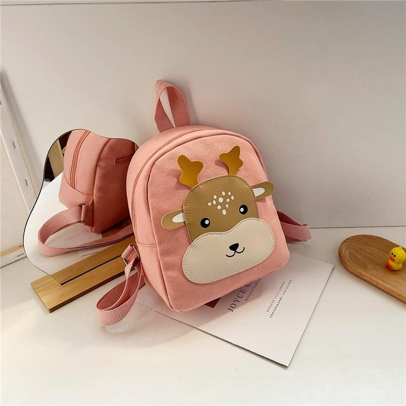 V562-3059024060DBT-202503041815-00 Adorable Bear Schoolbag for Kids - Cartoon Design - Deer Pink - Image 1