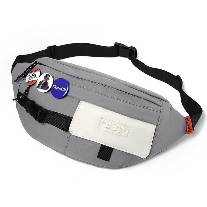 V562-3088073060DBT-202504251743-00 Chest Shoulder Messenger Bag Badge - Grey + Badge - Image 1