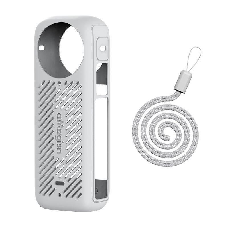 V562-4078174060DBT-221773-00 Amagisn Silicone Protective Cover for Insta360 X4 - Body Case Gray - Image 1
