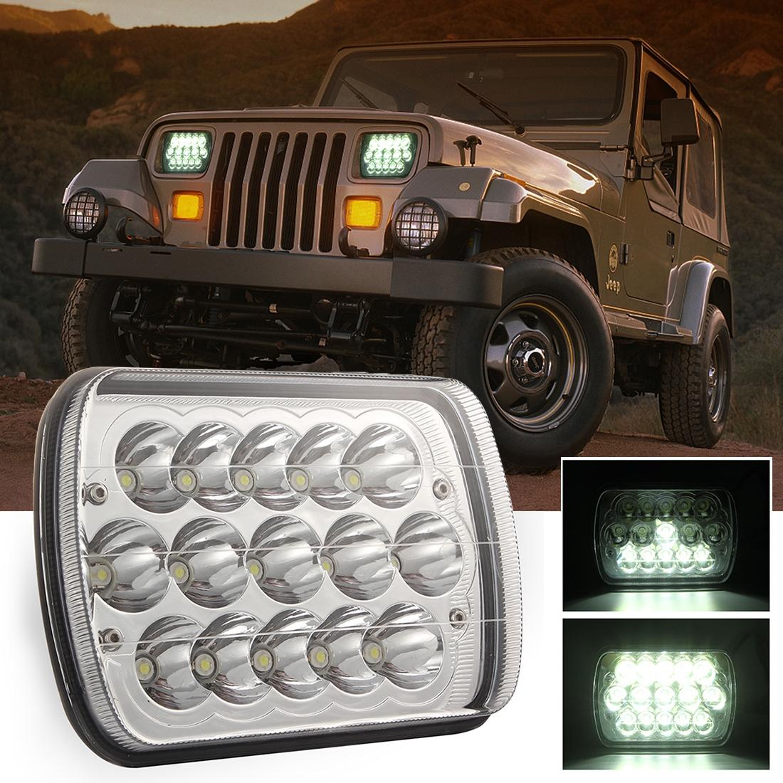 V562-4471SMC-202503051940-00 7 Inch 5X7 H4 15W Dc 9 - 30V 1500Lm Ip67 Car Truck Off - Road Vehicle Led Work Lights / Headlight With 15Leds Lamps - Image 1