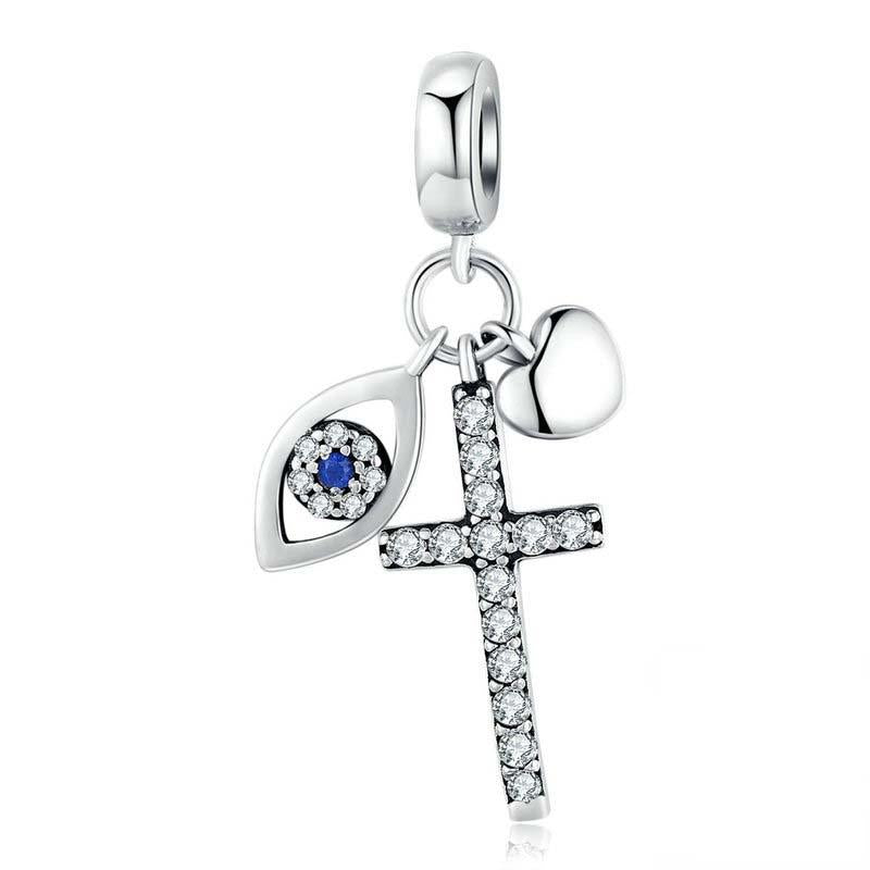 V562-47676240DBT-202504111940-00 925 Sterling Silver Cross Charm For Diy Bracelets - Image 1