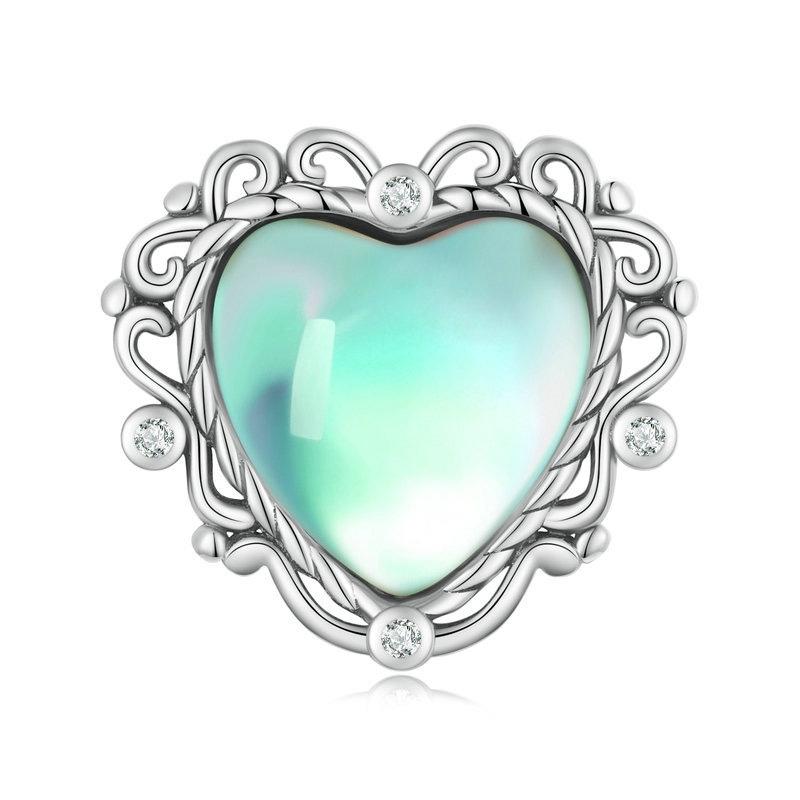 V562-5071582060DBT-202504112045-00 925 Sterling Silver Fresh Natural Heart Pendant For Diy Bracelet Style - Heart-Shaped - Image 1