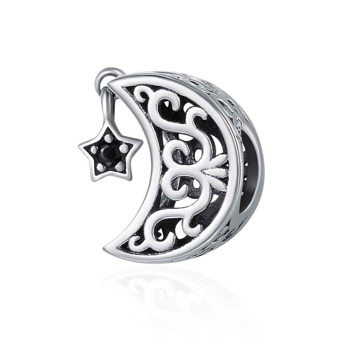 V562-54976240DBT-202504111922-00 925 Sterling Silver Diy Star & Moon Bead - Image 1