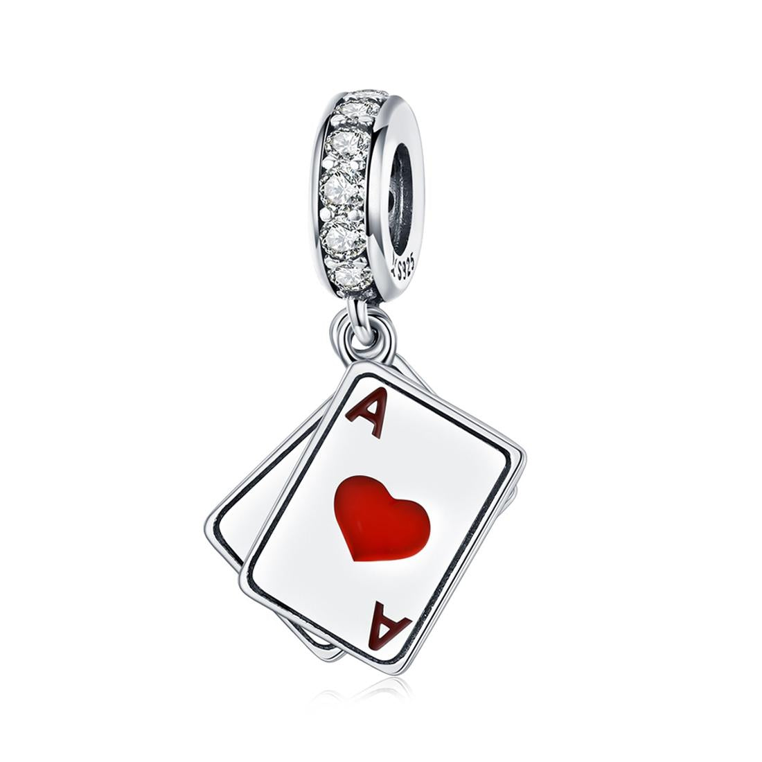 V562-624600ADE-202504112040-00 925 Sterling Silver Red Heart Pendant For Diy Bracelet Or Necklace - Image 1