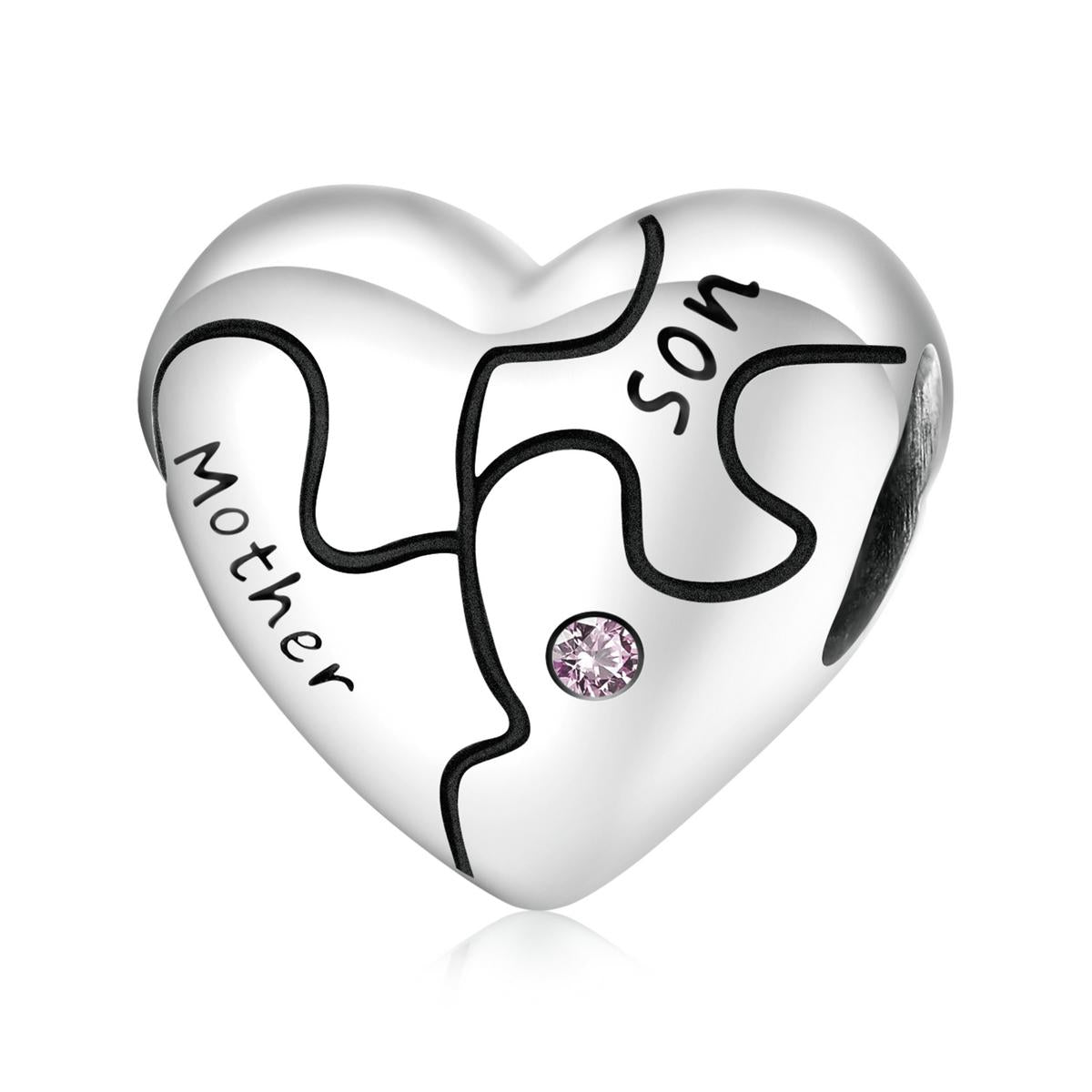 V562-6251200ADE-202504111851-00 925 Sterling Silver Diy Heart Puzzle Beads For Bracelet / Necklace - Image 1