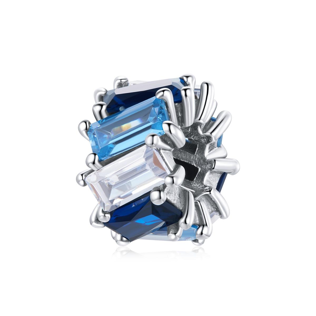 V562-6393100ADE-202504111615-00 925 Sterling Silver Blue Zircon Cube Beads For Diy Bracelets & Necklaces - Image 1