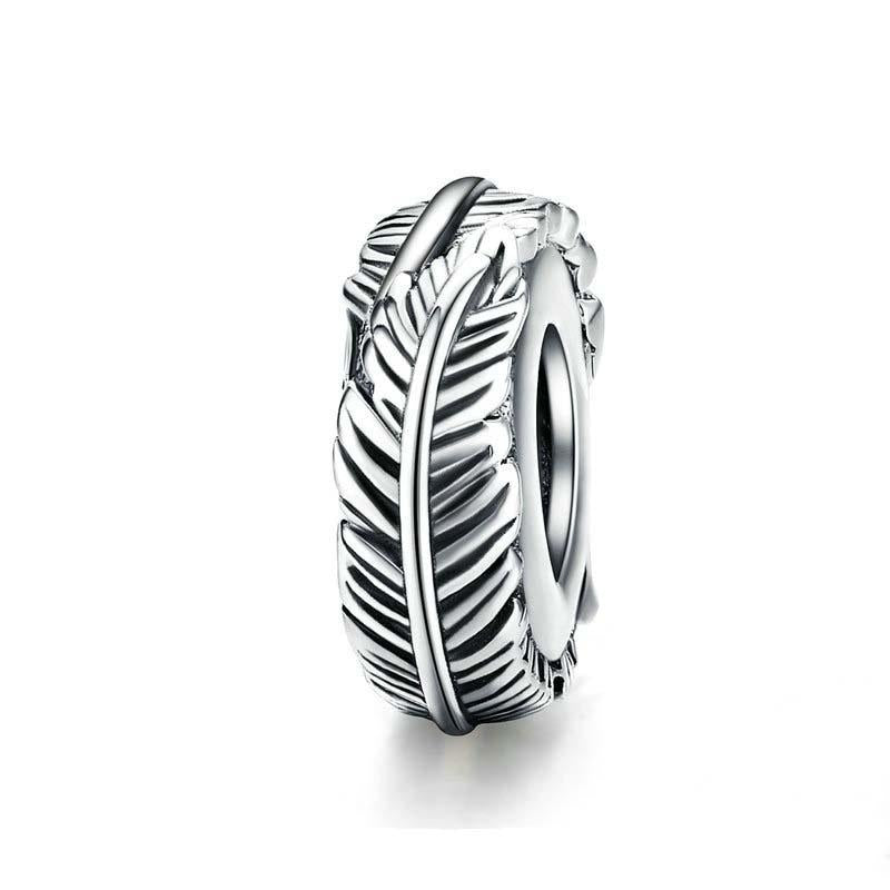 V562-67676240DBT-202504111917-00 925 Sterling Silver Boho Feather Beads For Diy Bracelets - Image 1