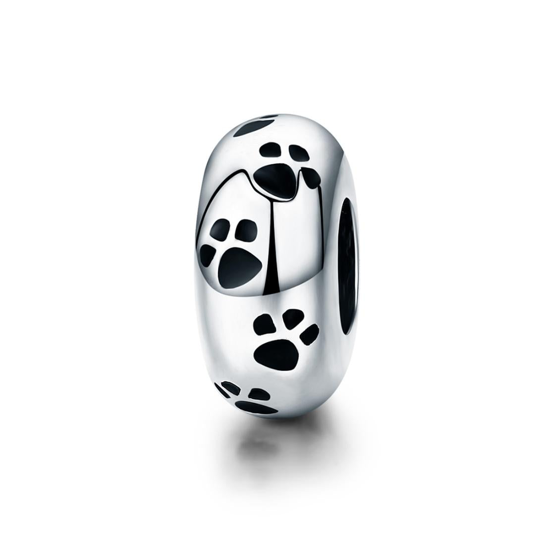 V562-79286240DBT-202504111605-00 925 Sterling Silver Pet Imprint Diamond Bead Bracelet Accessory - Image 1