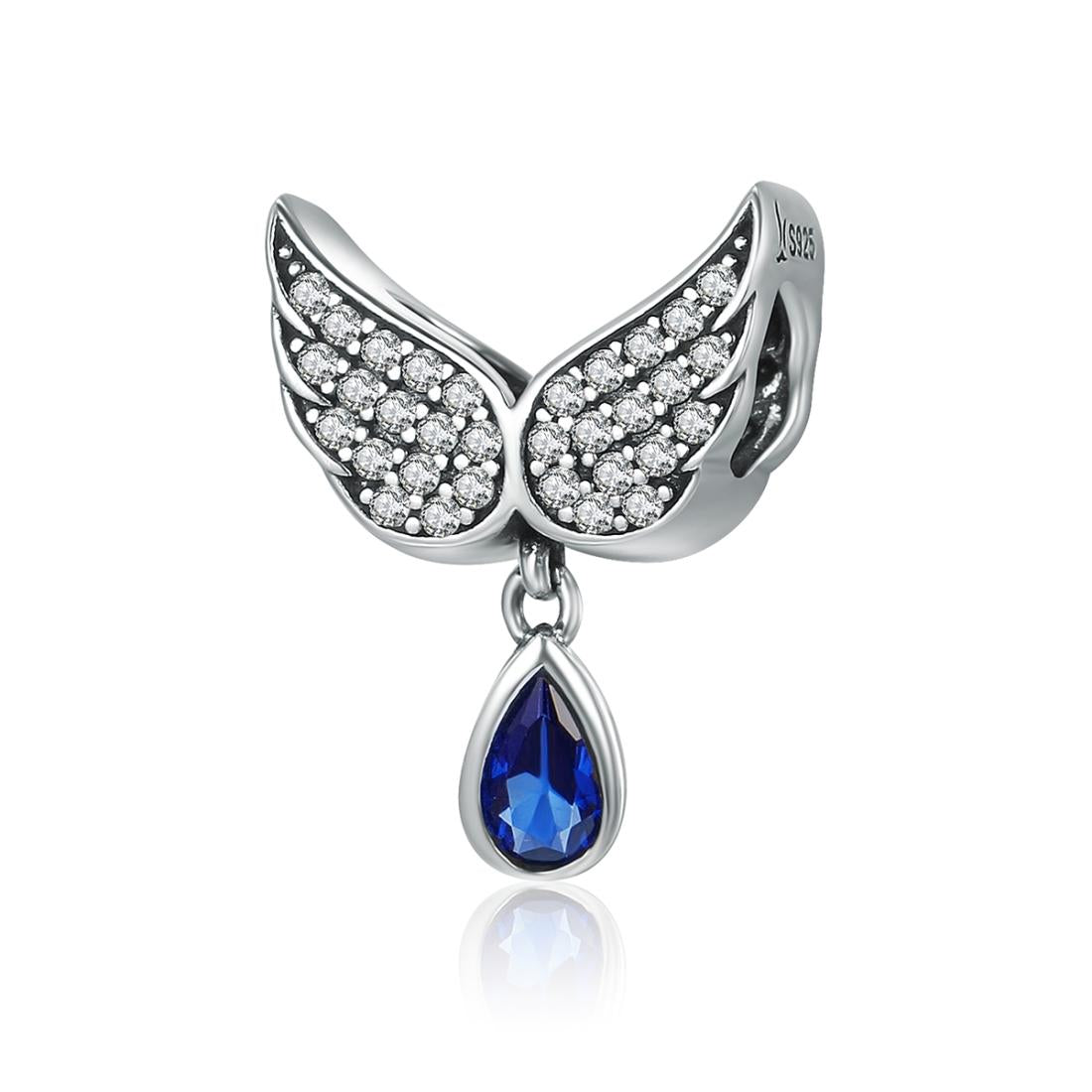V562-95386240DBT-202504112015-00 925 Sterling Silver Blue Wing Drop Beads For Diy Bracelets - Image 1