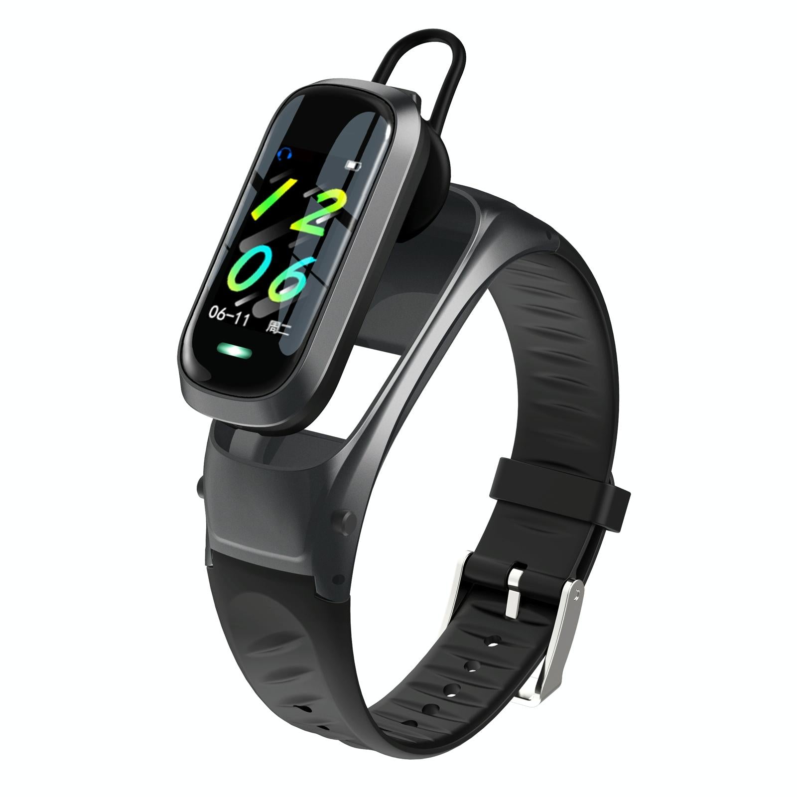 V562-A100252100ADE-202505262112-00 Smart Bracelet With Ai Voice Sleep & Heart Rate Monitoring Call Rejection - Black - Image 1