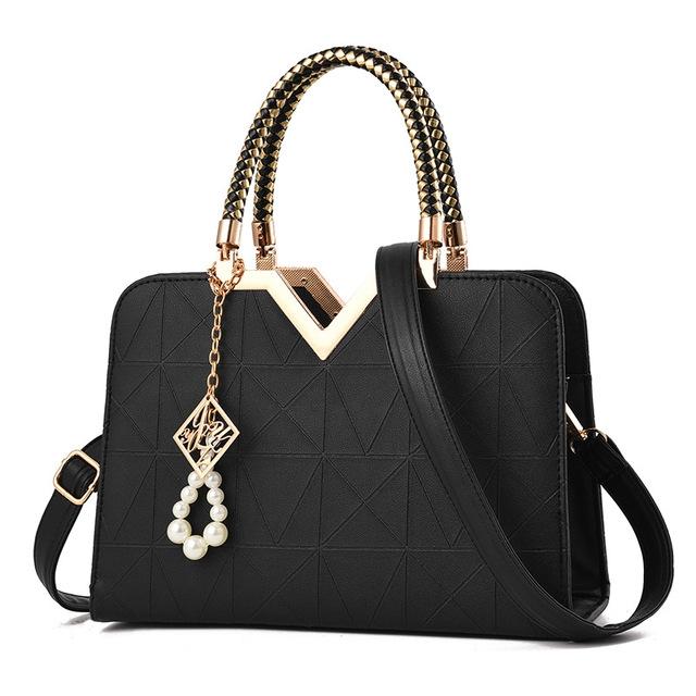 V562-A100319980DBT-202504251720-00 Women Zipper Shoulder Bag with Phone Pocket and Crossbody Strap - Black - Image 1