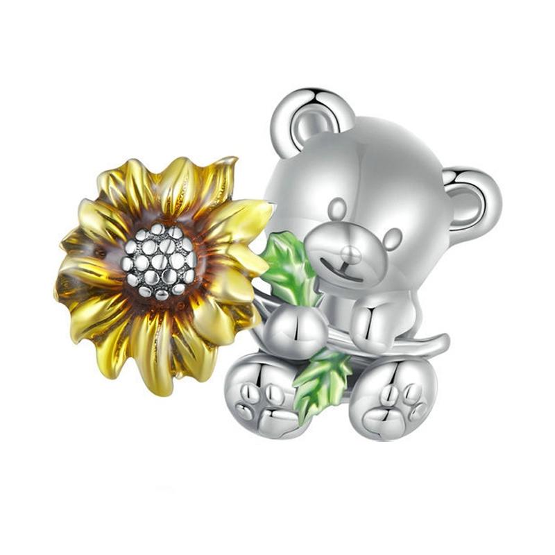 V562-A1010173060DBT-202504111721-00 925 Sterling Silver Adorable Sunflower Diy Bead Bracelet - Image 1