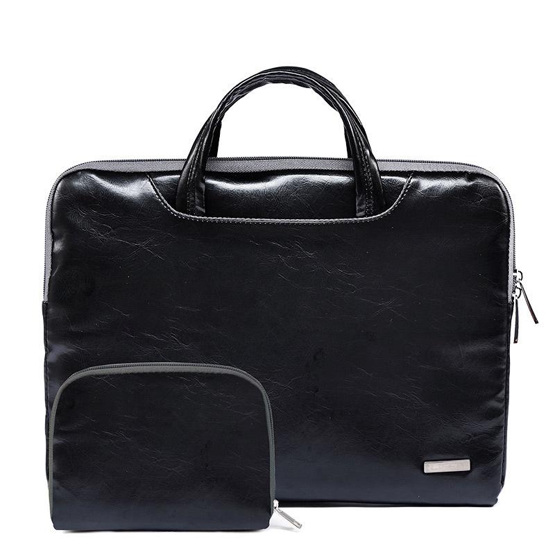 V562-A1027175950DBT-202502282006-00 11.6 Inch Simple Business Laptop Bag with Liner - Ls-116 - Pu Black - Image 1