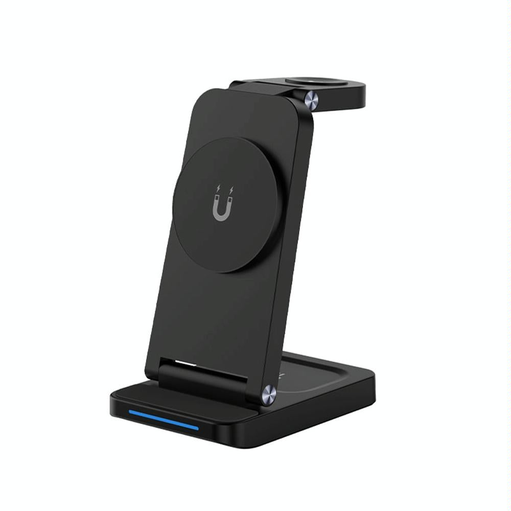 V562-A1027455060DBT-202504211946-00 3 In 1 Magnetic Wireless Charger Stand - Black - Image 1