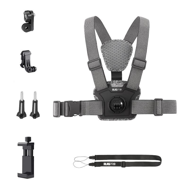 V562-A103673600ADE-202505212005-00 Adjustable Chest Strap with Mount and Screw - 6 In 1 Phone Clamp - Image 1
