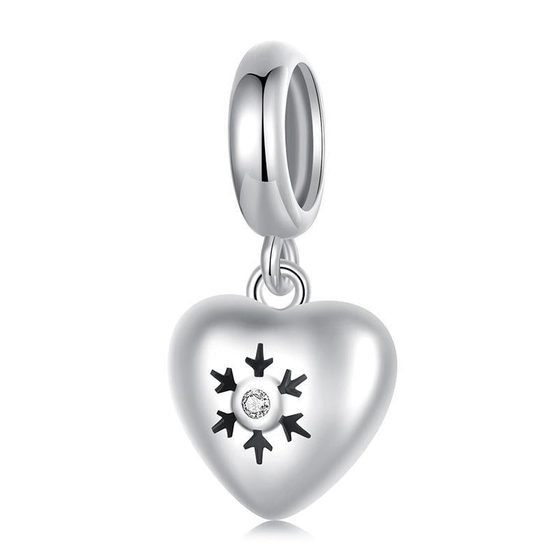 V562-A1040585060DBT-202504111540-00 925 Sterling Silver Oxidized Snowflake Heart Diy Beads - Image 1