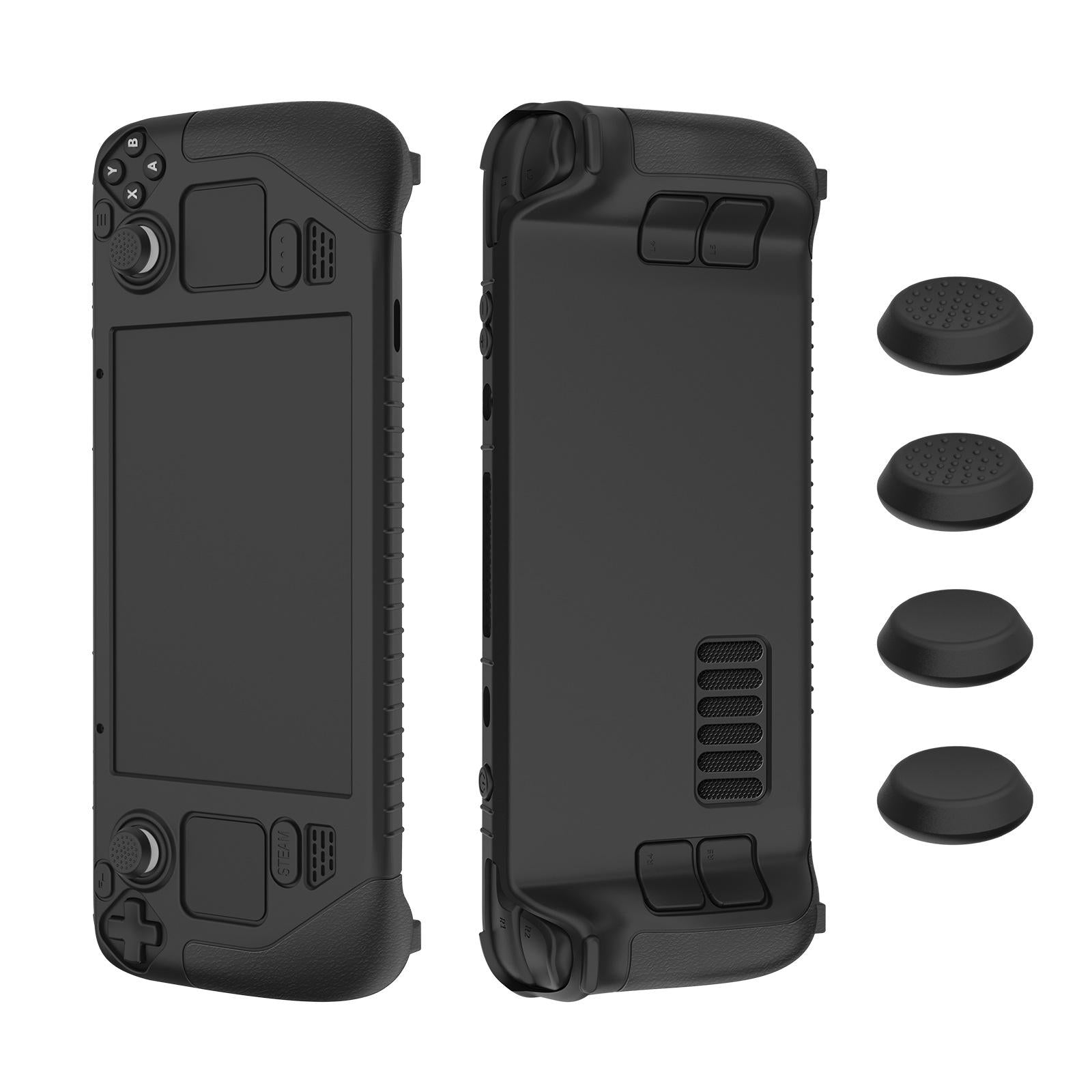 V562-A1043853060DBT-202503201936-00 Silicone Game Controller Cover with 4 Key Caps - Protective - Black - Image 1