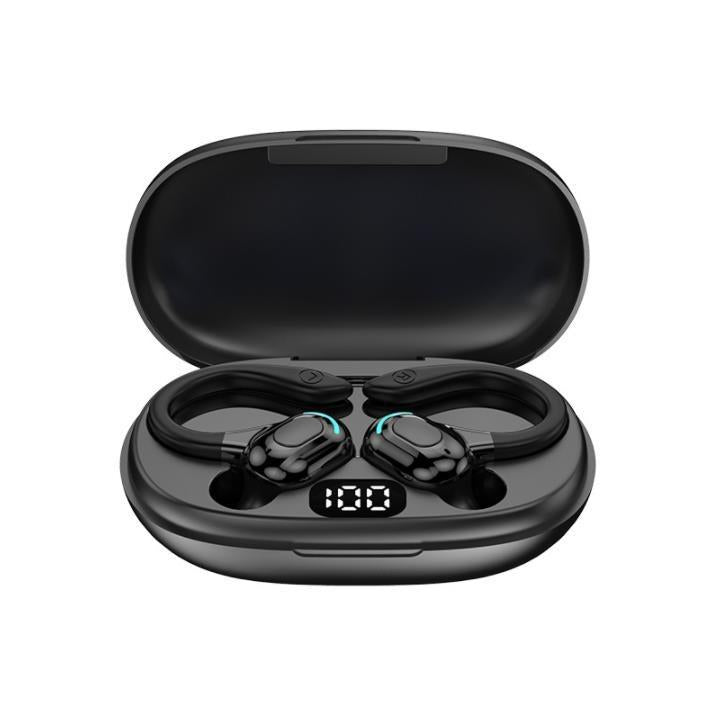 V562-A1045053060DBT-226950-00 Wireless Bluetooth Earphones with Charging Case - F8 - Black Double Ear - Image 1