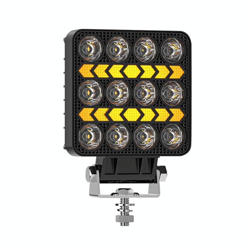 V562-A1045874060DBT-202503051945-00 4 Inch Square Mixed Luminous Double Arrow Angel Eye Car Work Light - Image 1
