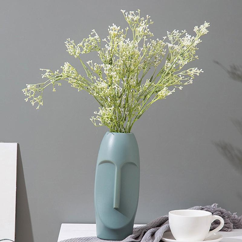 V562-A1061593060DBT-202503041636-00 Thickened Pe Vase for Dried Flower Arrangements - Durable Drop-proof and Crack-proof - Light Green - Image 1