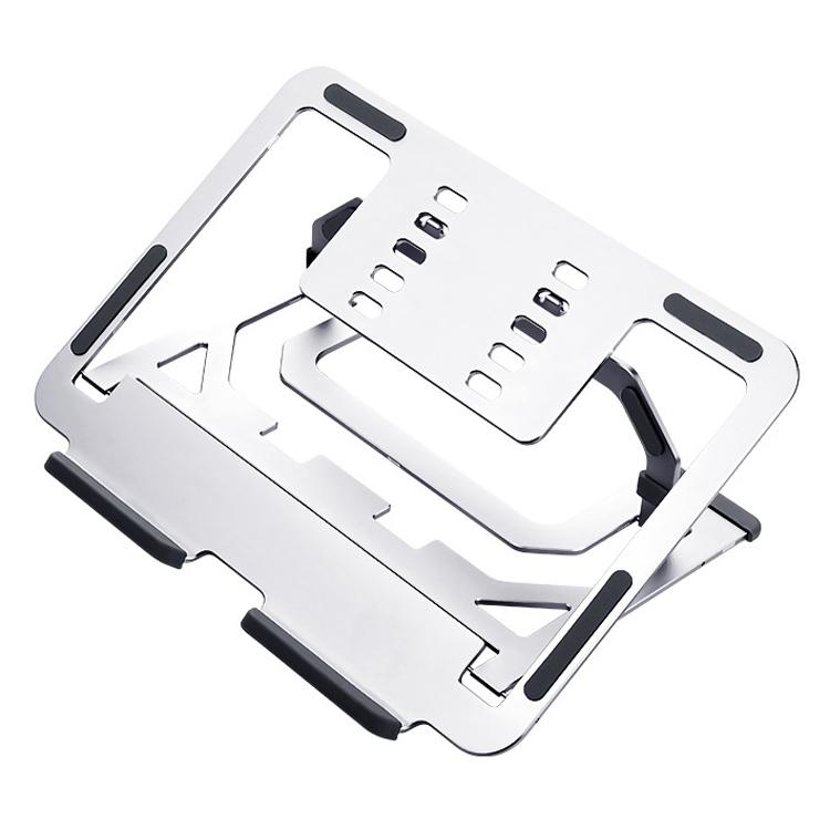 V562-A1074202750DBT-202502271905-00 Foldable Aluminum Laptop Stand for Desktop Cooling - Elegant Silver - Image 1