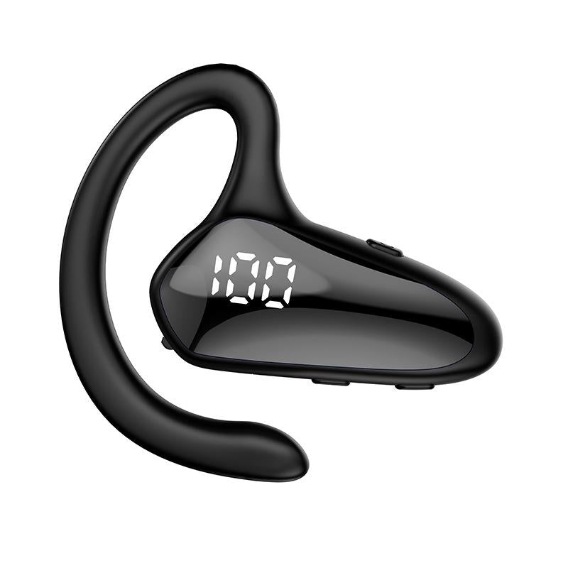 V562-A1074423060DBT-202505231810-00 Digital Display Hanging Ear Bone Conduction Bluetooth Headset - Yx02 - Black - Image 1