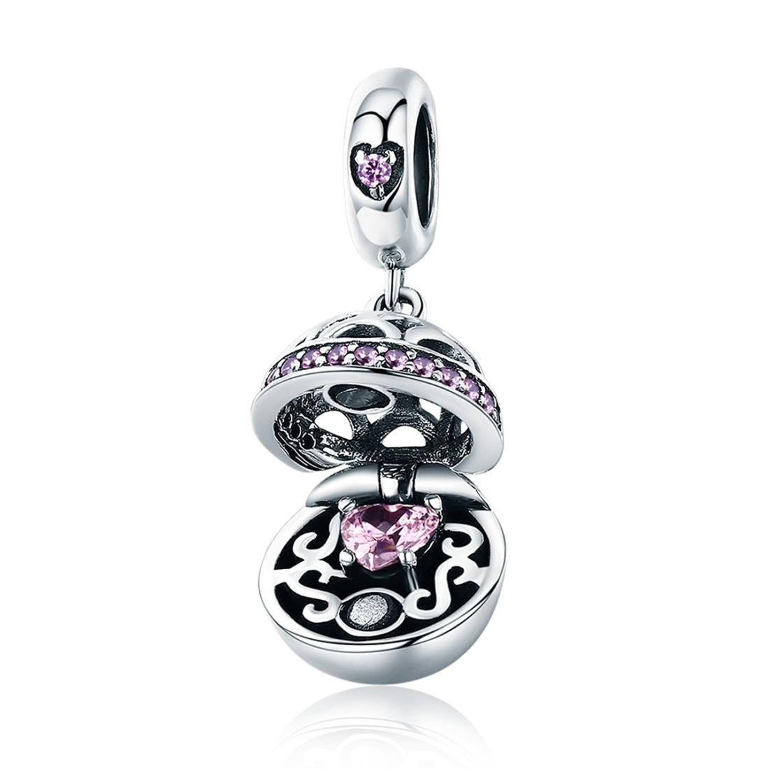 V562-A10802600ADE-202504111610-00 925 Sterling Silver Surprise Love Pendant For Diy Bracelets & Necklaces - Pink - Image 1