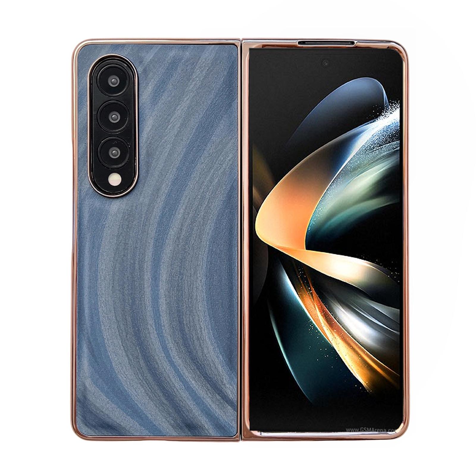 V562-A109196300ADE-202505291325-00 For Samsung Galaxy Z Fold4 5G Nano Electroplating Case - Ice Crystal Blue - Image 1