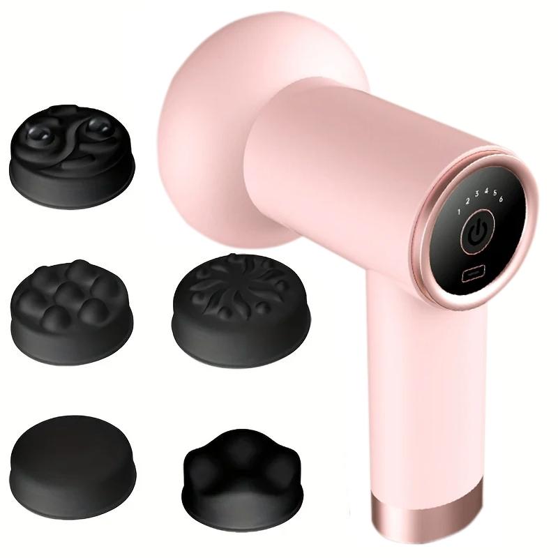 V562-A1092105060DBT-202505201321-00 5-Head Handheld Massage Gun For Fat Pushing - Pink - Image 1