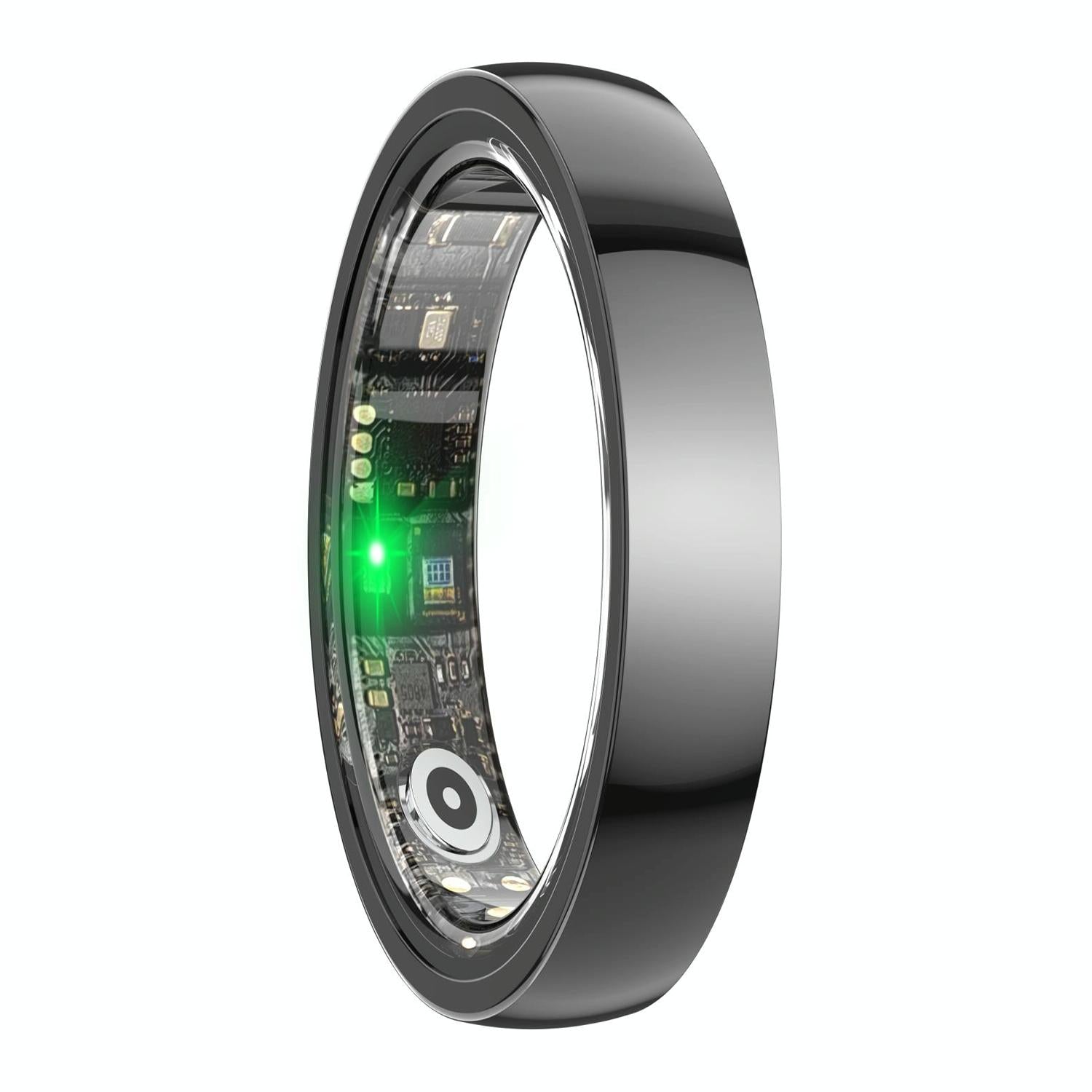 V562-A109357200AYS-202504281921-00 Smart Ring With Heart Rate Blood Oxygen Sleep & Sports Modes - Size 8 - Black - Image 1