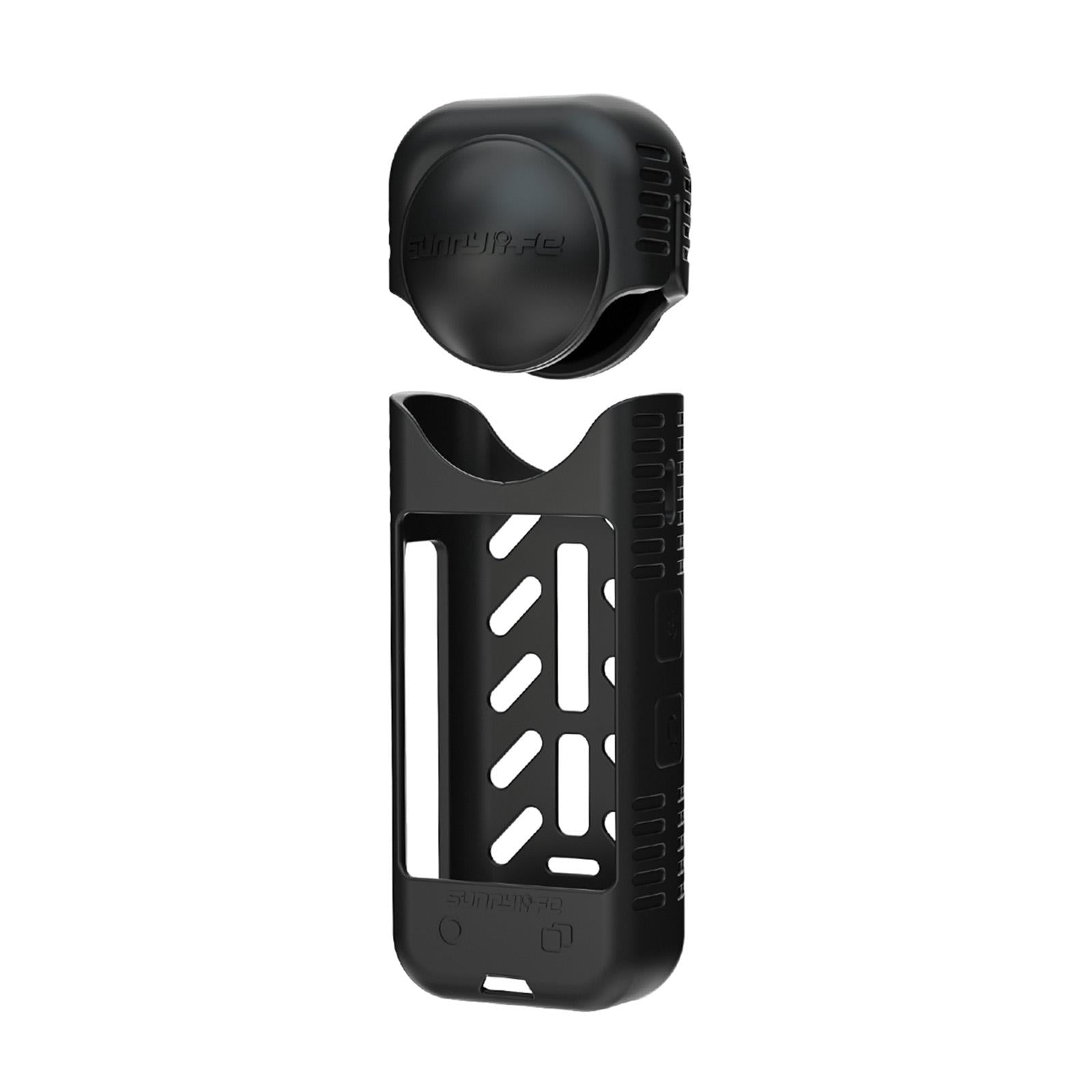 V562-A200485600ADE-222206-00 Silicone Shockproof Case and Lens Cover for Insta360 X4 by Sunnylife - Black - Lens Body Cover Kit - Image 1