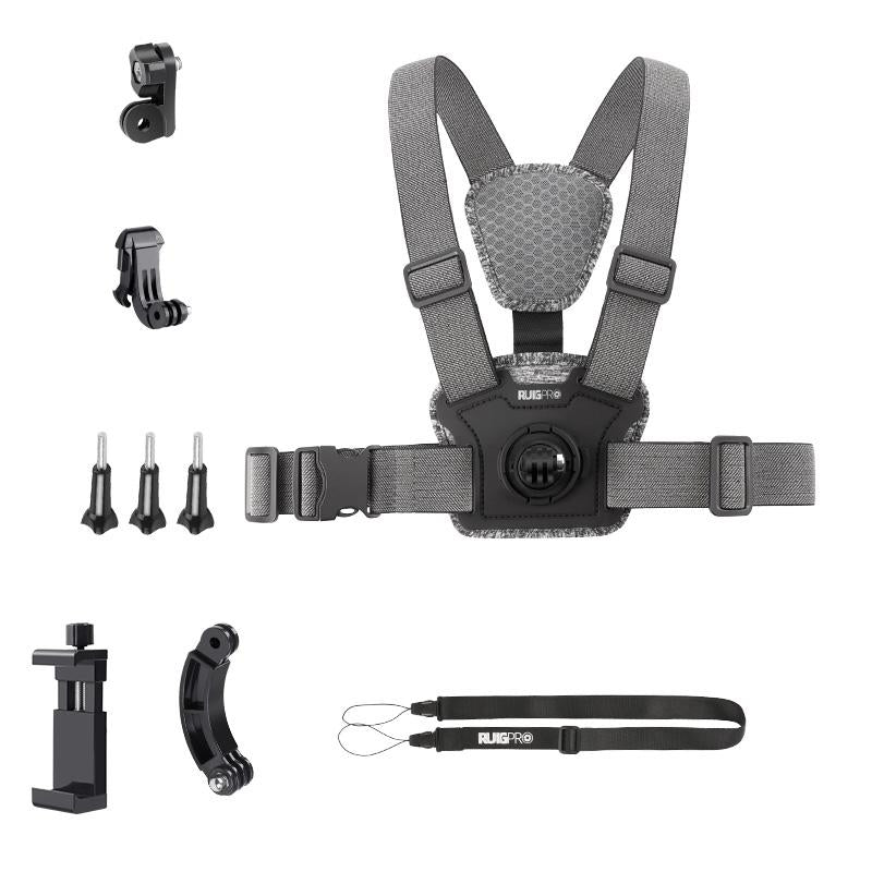 V562-A203673600ADE-202505212005-00 Adjustable Chest Strap with Mount and Screw - 7 In 1 Phone Clamp - Image 1