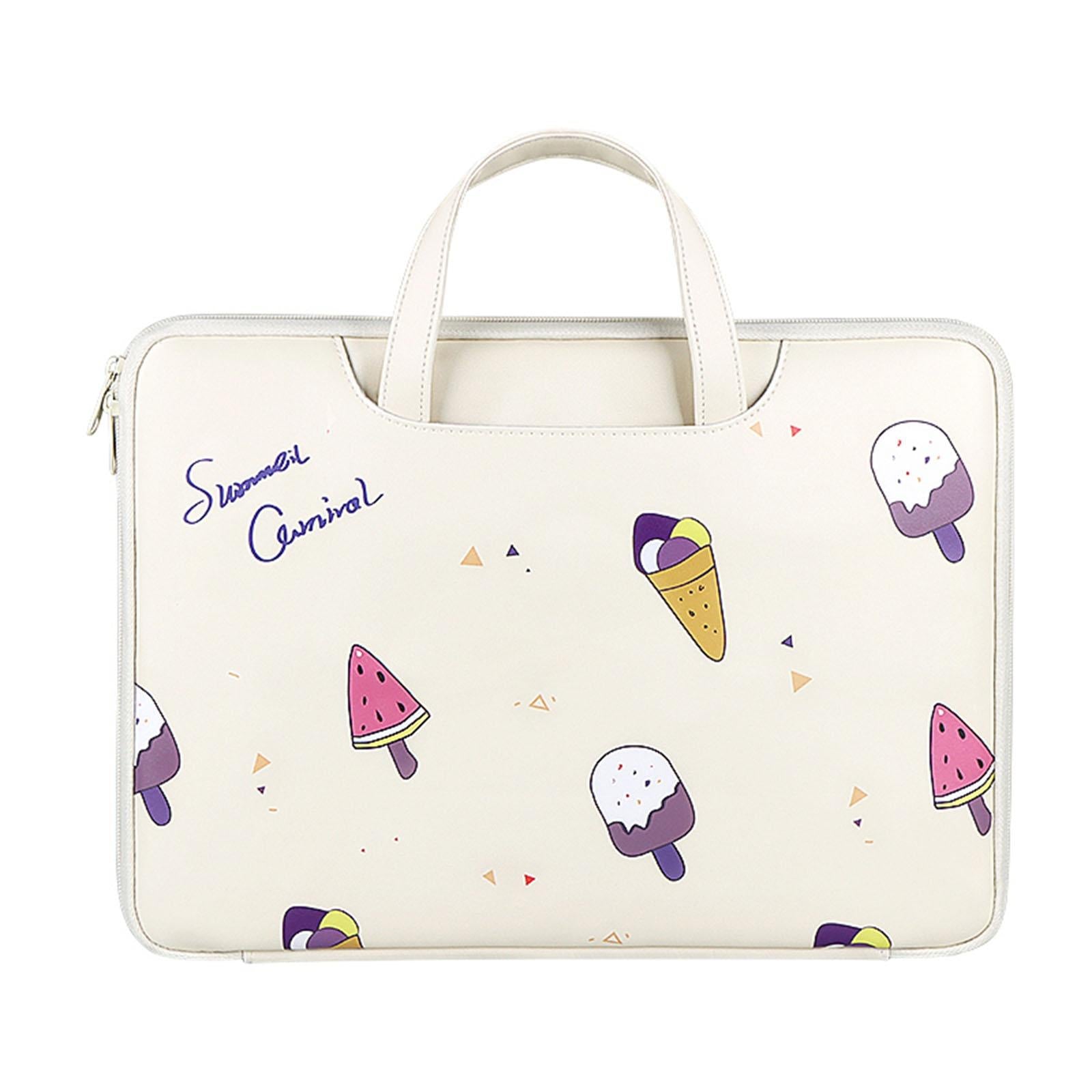 V562-A205197100ADE-202502282225-00 14.1-15.4 Inch Lightweight Printed Laptop Bag in Pu Material - Ice Cream - Image 1