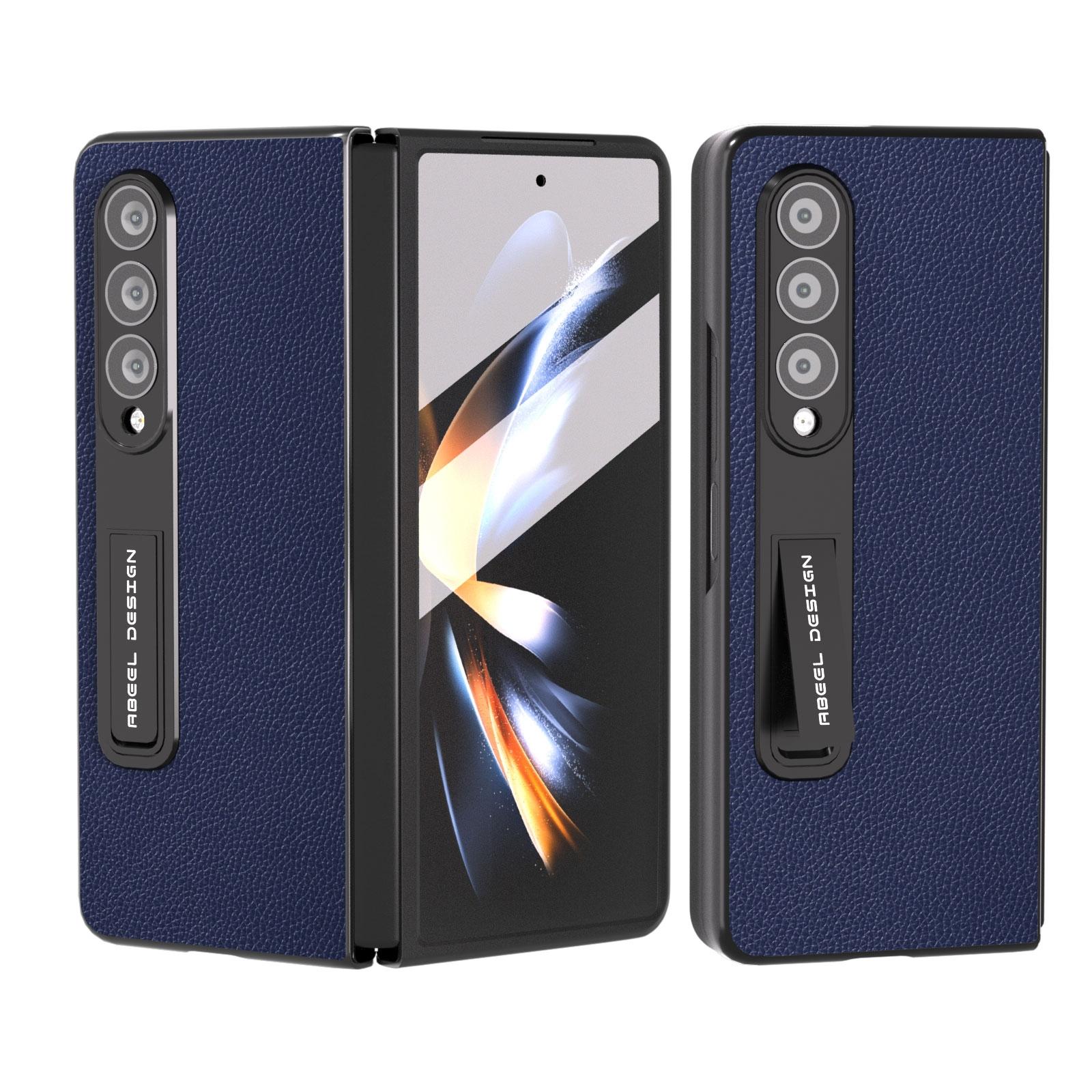 V562-A205907400ADE-202505221925-00 For Samsung Galaxy Z Fold4 5G Leather Phone Case With Holder - Royal Blue - Image 1