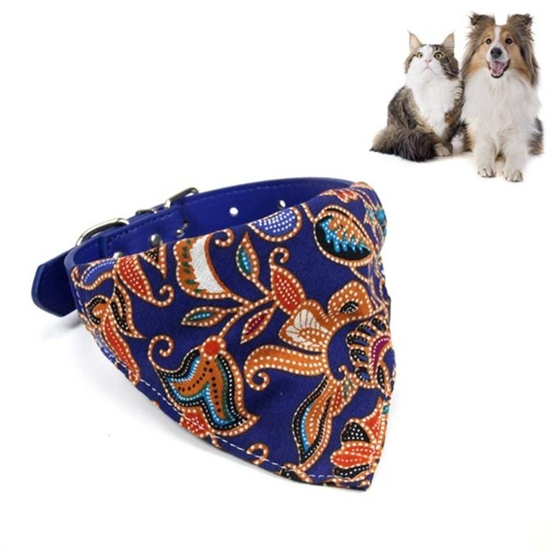V562-A2061001450DBT-202503201652-00 Cotton Pet Bib Cat Headband Dog Saliva Towel - Size S - Blue - Image 1