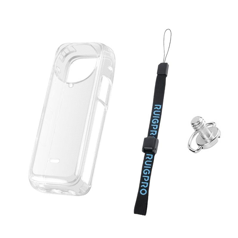 V562-A208346600ADE-202502241705-00 Clear Soft Tpu Protective Case for Insta360 X4 - 1.5mm Thickness - Transperant - With Hand Strap - Image 1