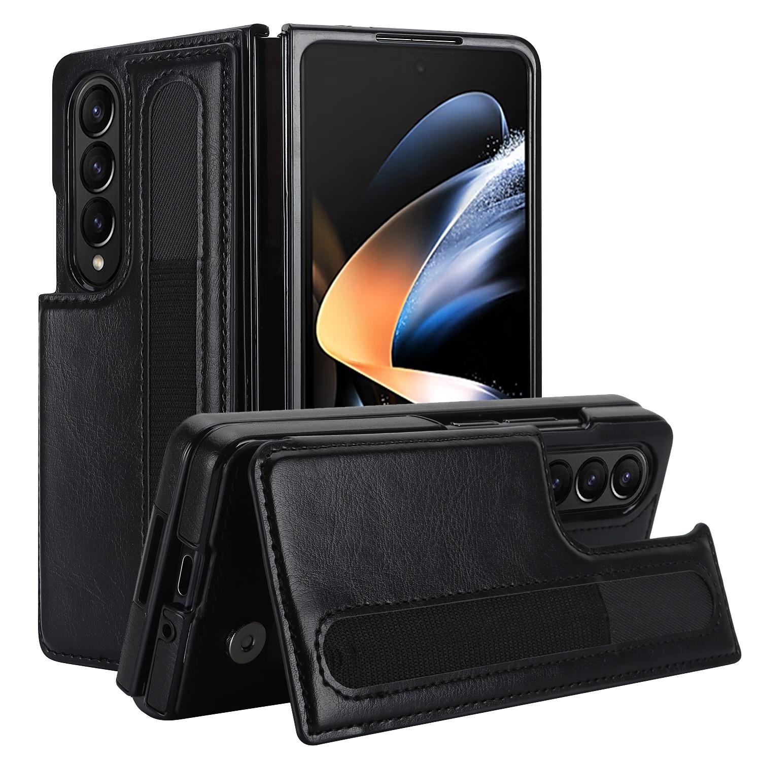 V562-A208741500ADE-202505221921-00 For Samsung Galaxy Z Fold4 5G Double Buckle Phone Case With Pen Slots - Black - Image 1