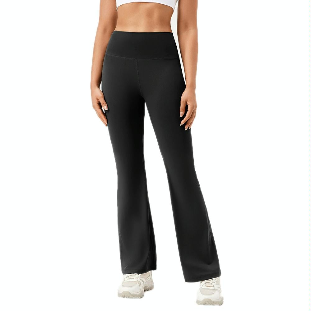 V562-A3021705060DBT-202503261947-00 High Waisted Elastic Yoga Flared Pants Size L - Black - L - Image 1