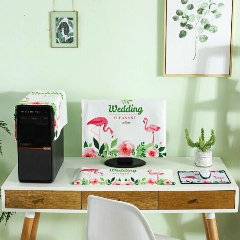 V562-A3036393110DBT-202503031731-00 Universal 3-in-1 Desktop Pc Dust Cover - Fits 23-24 Inch Screens - Flamingo - Image 1