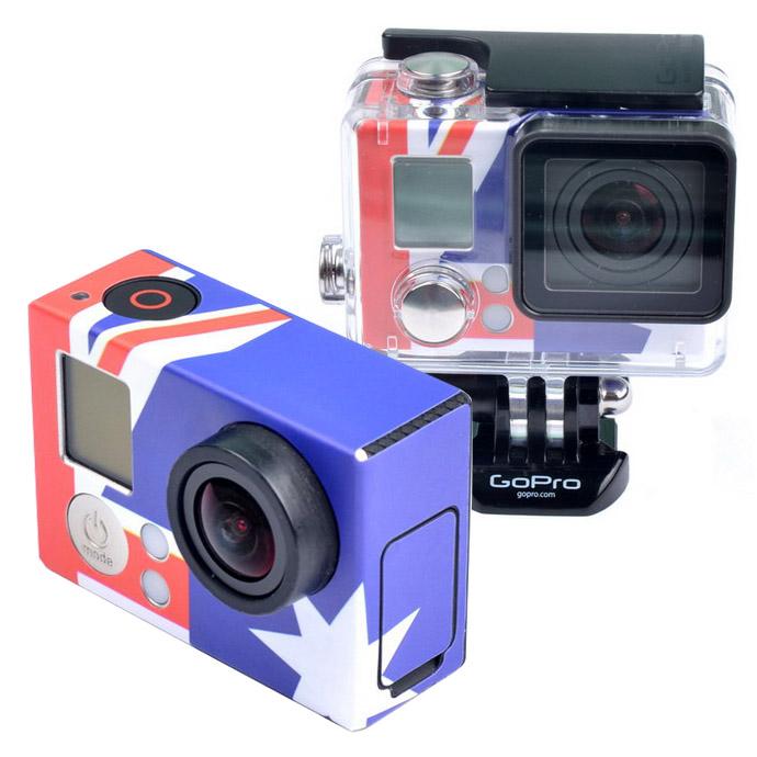 V562-A7012-ACD-S-202502241230-00 Custom Sticker for Gopro Hero3 / 3 Case - Au Flag - Image 1