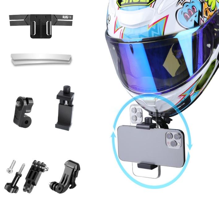V562-B0412ACD-202502212050-00 Helmet Mount Kit for Action Camera with Phone Clamp and Adapter - Image 1