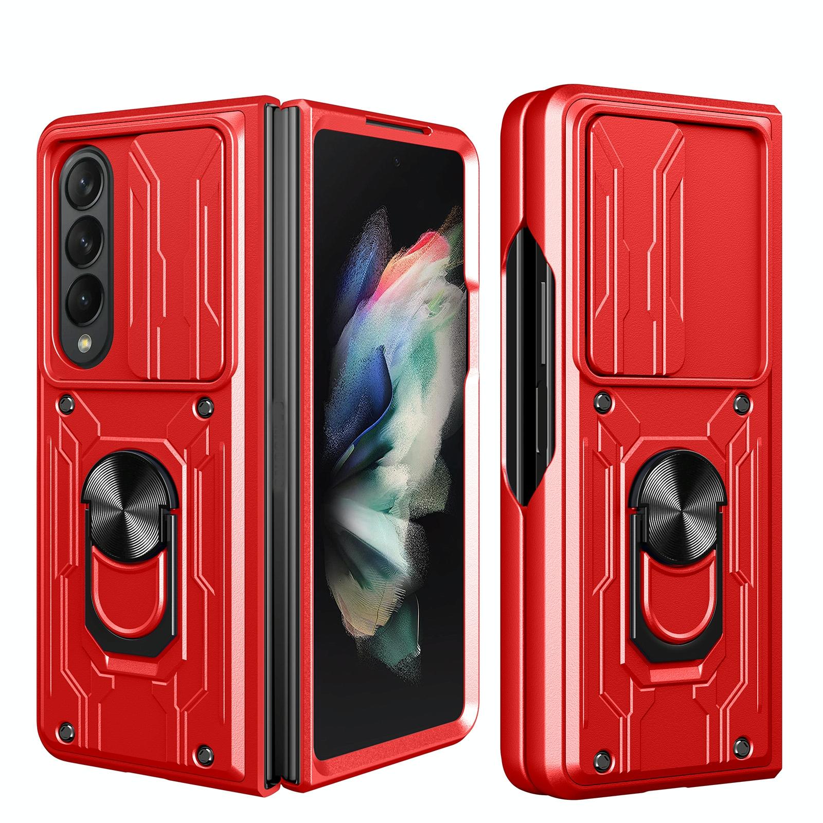 V562-B100512300ADE-202504292046-00 For Samsung Galaxy z Fold4 5G Protective Sliding Camshield Phone Case - Red - Image 1