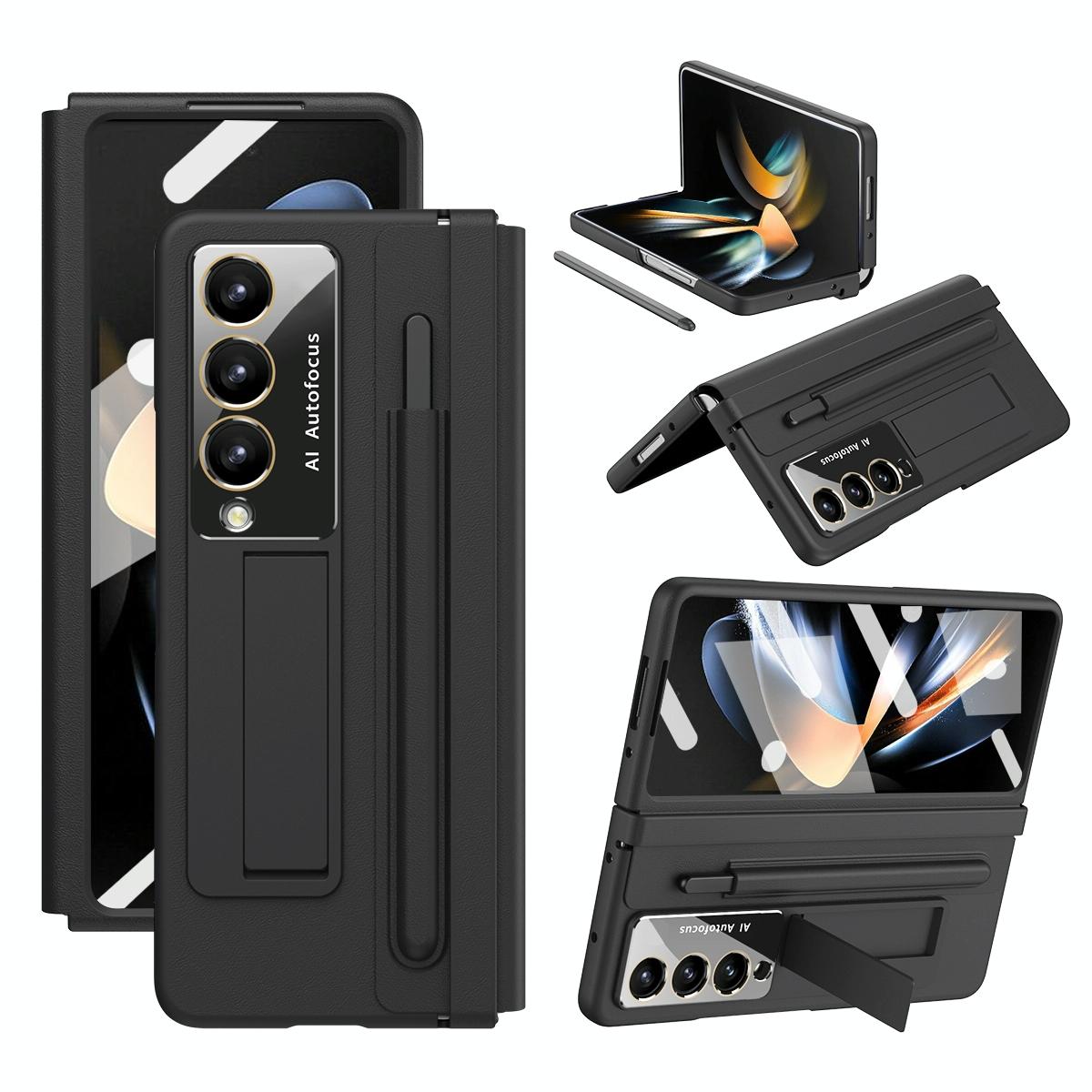 V562-B100919500ADE-202504292116-00 For Samsung Galaxy Z Fold4 5G Phone Case With Pen Slots - Full Coverage - Black - Image 1